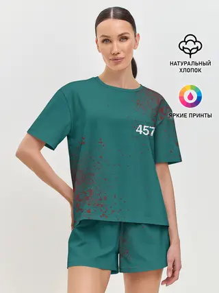 Женская пижама с шортами / ИГРА В КАЛЬМАРА ПЕРСОНАЖ 457
