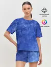 Женская пижама с шортами / Ночная синева