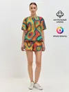 Женская пижама с шортами / 3D узор Color
