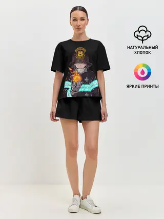 Женская пижама с шортами / Кусакабэ Синра Пламенная бригада