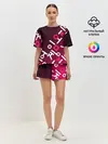 Женская пижама с шортами / ИГРА В КАЛЬМАРА, ИЕРОГЛИФЫ ЛОГО