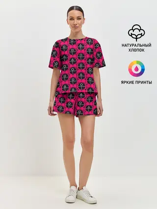 Женская пижама с шортами / ИГРА В КАЛЬМАРА / ОХРАННИКИ