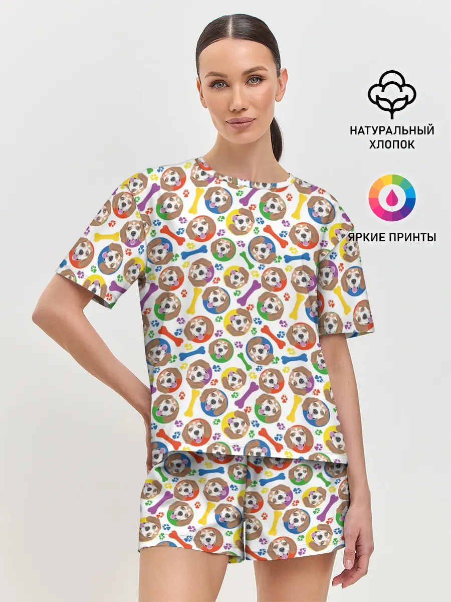 Женская пижама с шортами / Бигль