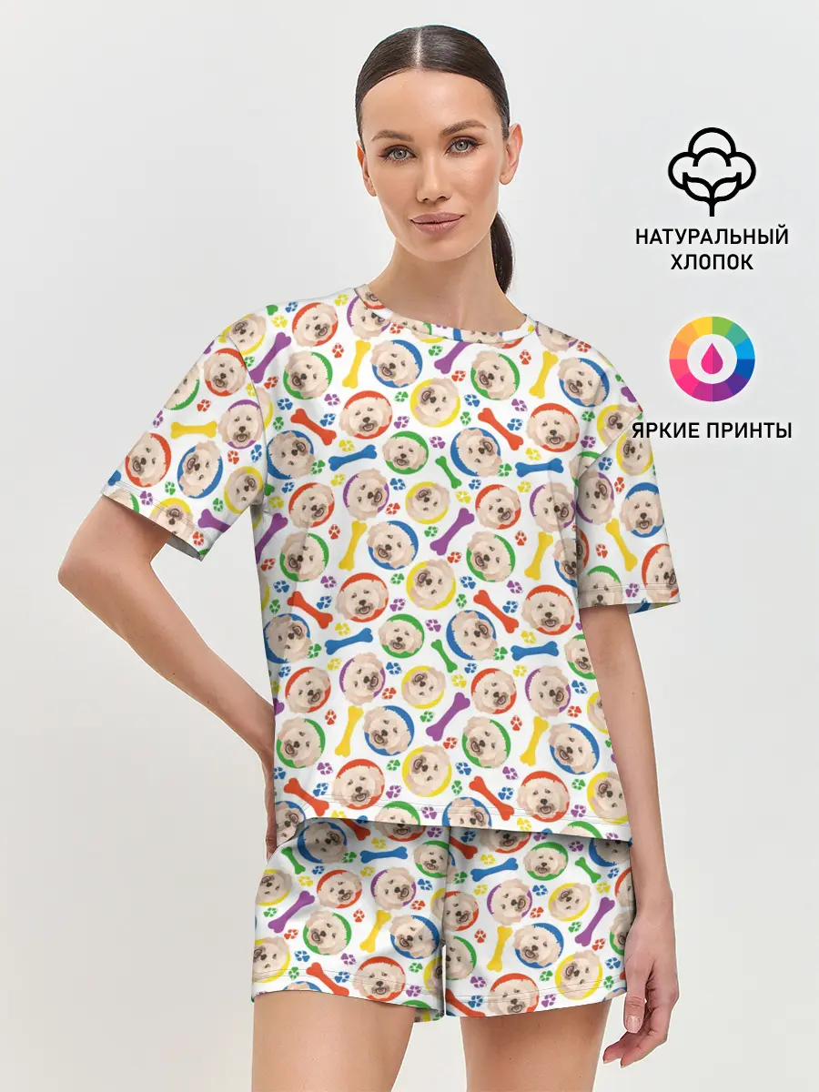 Женская пижама с шортами / Пудель