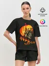 Женская пижама с шортами / Helloween / череп тыква/ scull pumkin