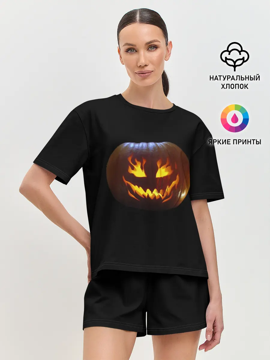 Женская пижама с шортами / кровавая тыква