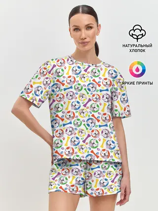 Женская пижама с шортами / Бультерьер