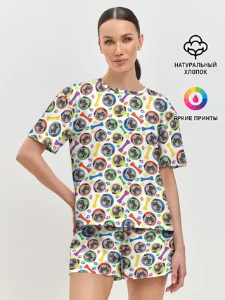 Женская пижама с шортами / Мопс