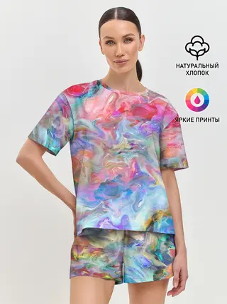 Женская пижама с шортами / Радужное небо
