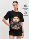 Женская пижама с шортами / Игра в кальмара Кукла маски черепа