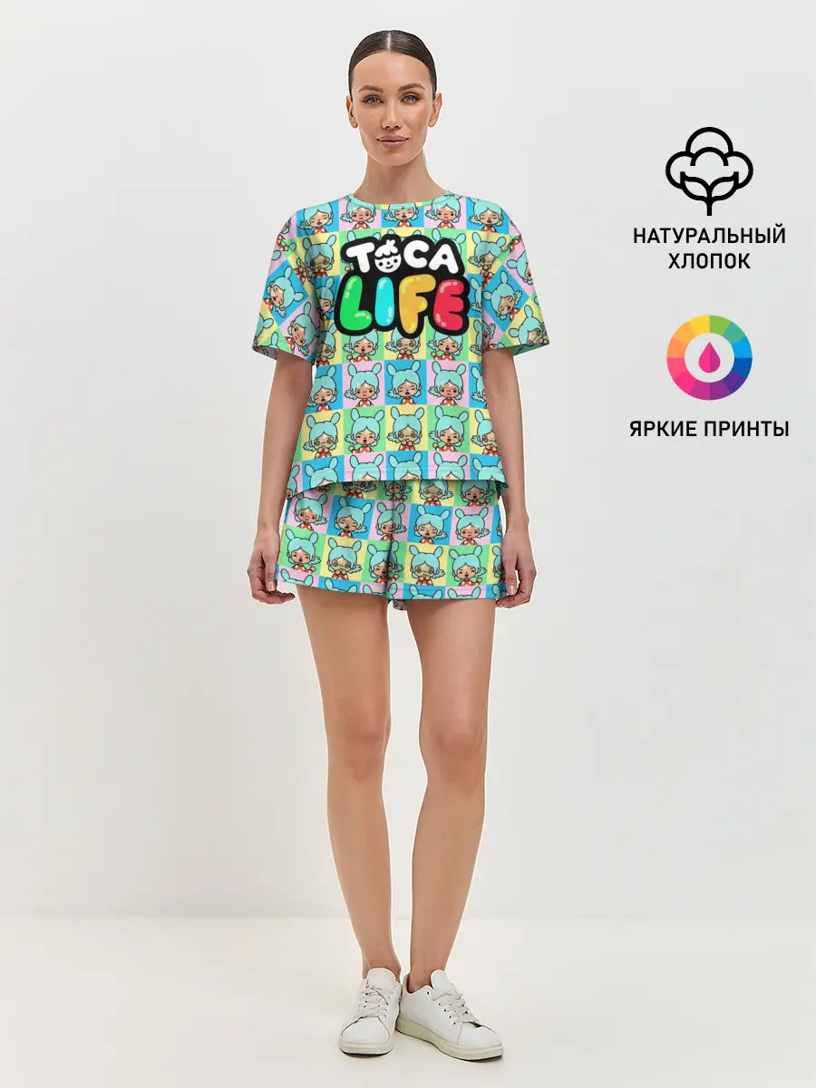 Женская пижама с шортами / Toca Boca logo | Тока Бока Рита