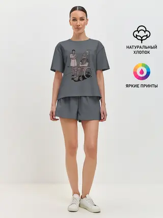 Женская пижама с шортами / Стрела в колено
