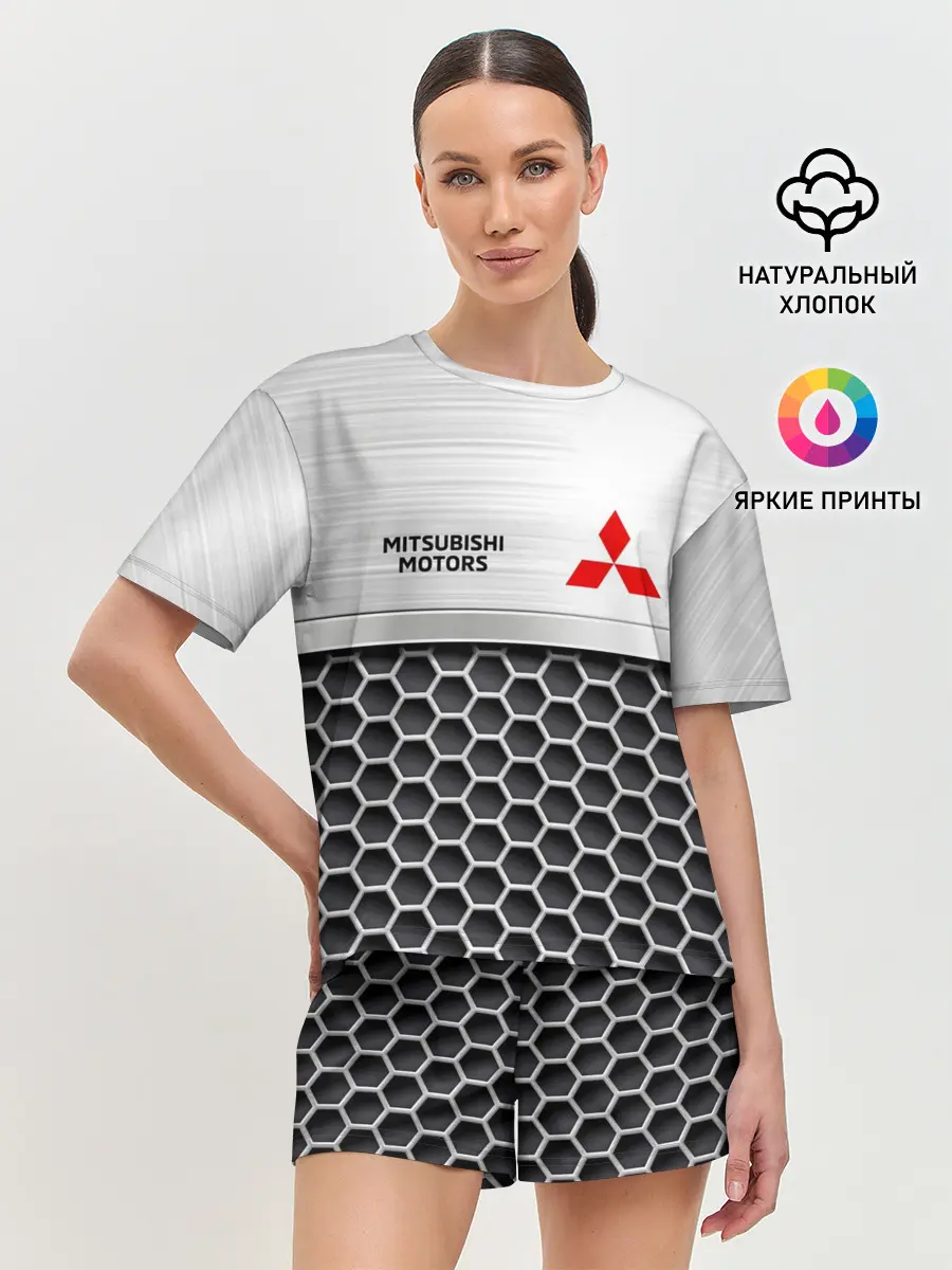 Женская пижама с шортами / Mitsubishi | Стальная решетка