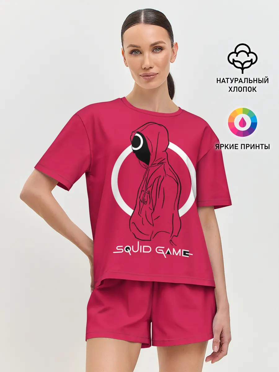 Женская пижама с шортами / Игра в кальмара: стражник круг