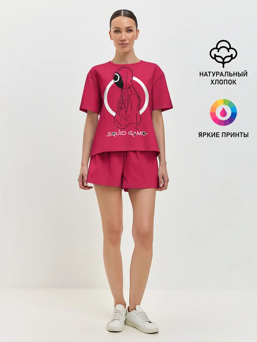 Женская пижама с шортами / Игра в кальмара: стражник круг