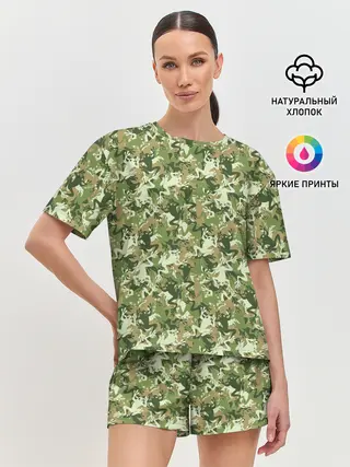 Женская пижама с шортами / Лягушки