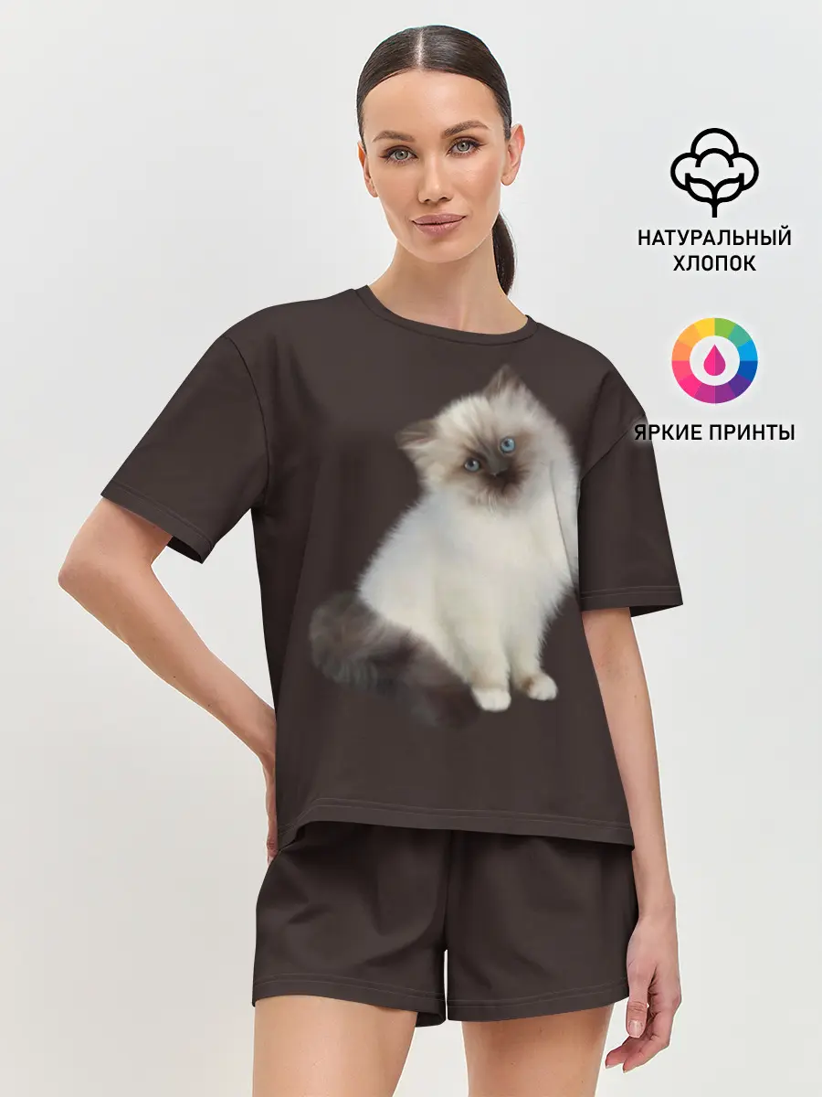Женская пижама с шортами / Котенок Ми