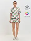 Женская пижама с шортами / Паттерн из кактусов