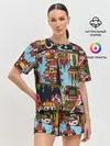 Женская пижама с шортами / Рождество в Праге