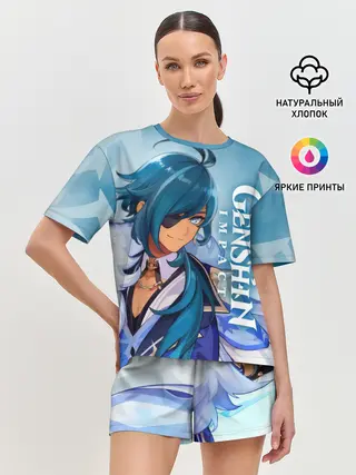 Женская пижама с шортами / Геншин импакт: Кэйа