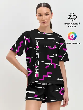Женская пижама с шортами / Squid Gam: Узоры.