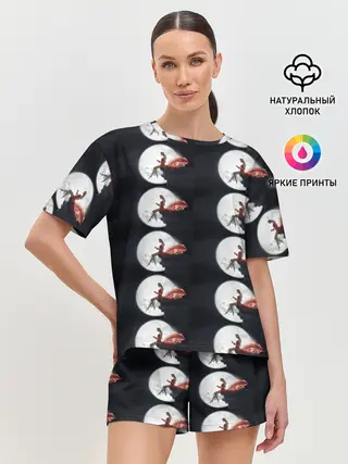 Женская пижама с шортами / Лунная девушка