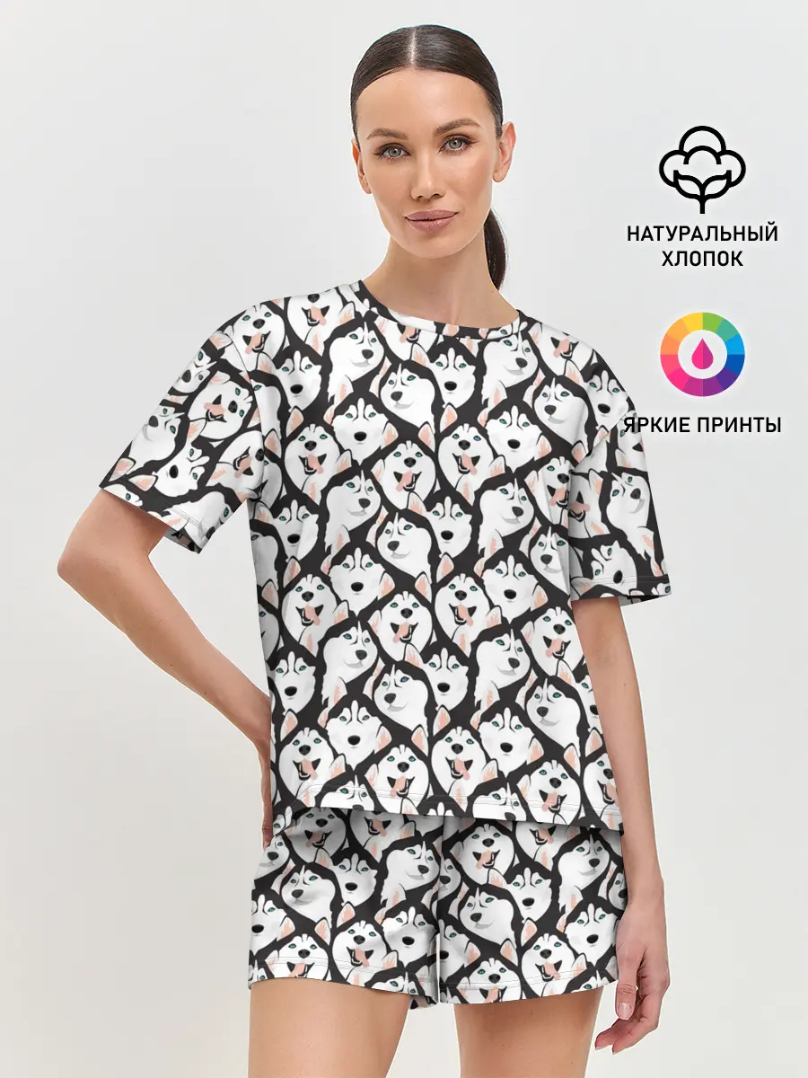 Женская пижама с шортами / Сибирский Хаски