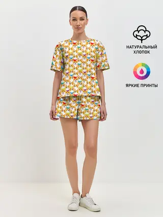Женская пижама с шортами / Вельш-Корги Пемброк