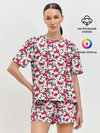 Женская пижама с шортами / Французский Бульдог