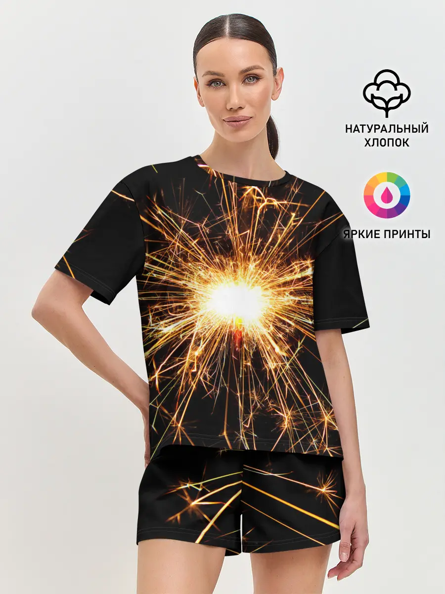 Женская пижама с шортами / фейерверк души