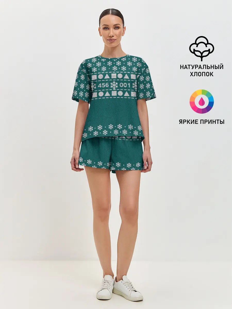 Женская пижама с шортами / Орнамент Ojingeo geim