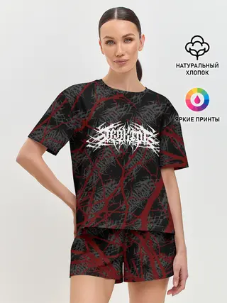 Женская пижама с шортами / Velial Squad | деревья