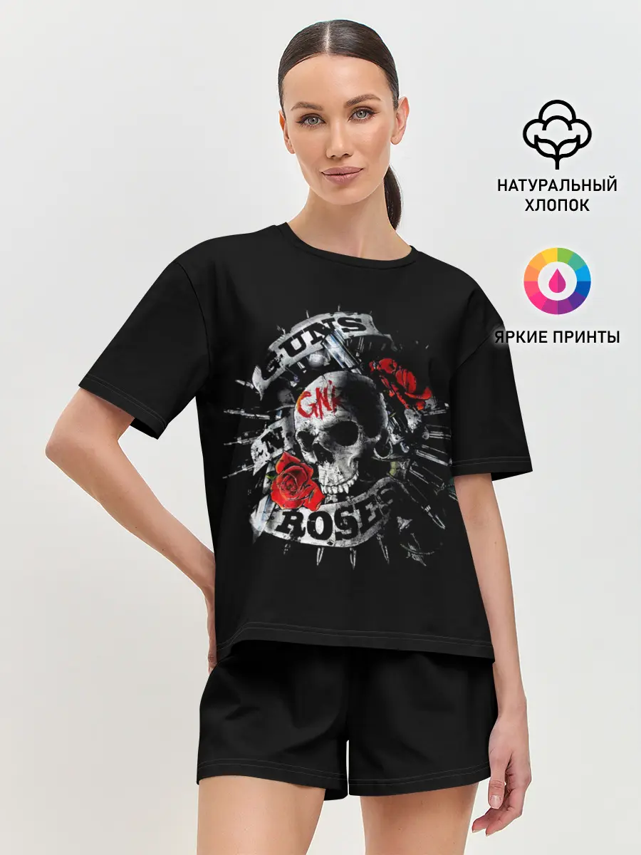 Женская пижама с шортами / Ганз энд роузес