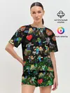 Женская пижама с шортами / МАЙНКРАФТ ПАТТЕРН ГЕРОИ ИГРЫ