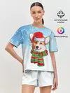 Женская пижама с шортами / Новогодний Корги / New Years Corgi