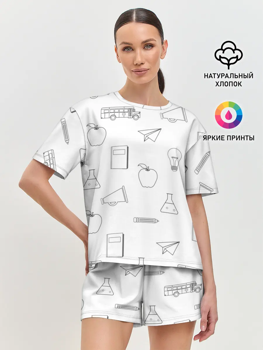 Женская пижама с шортами / эскизы простые