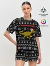 Женская пижама с шортами / Шампанозавр в шапке