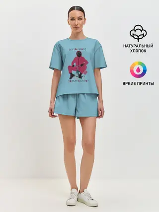 Женская пижама с шортами / ИГРА В КАЛЬМАРА DO YOU WANT TO PLAY A GAME?