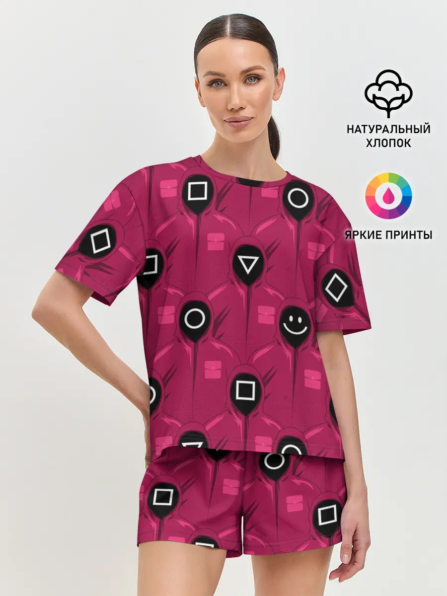Женская пижама с шортами / СОТРУДНИКИ ИГРЫ В КАЛЬМАРА