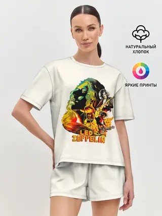 Женская пижама с шортами / Группа Led Zeppelin арт