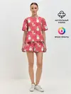 Женская пижама с шортами / Снеговики и олени