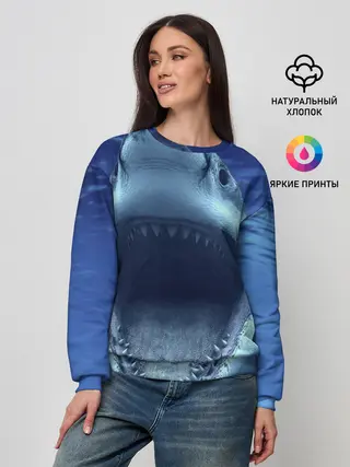 Женский свитшот / Белая акула
