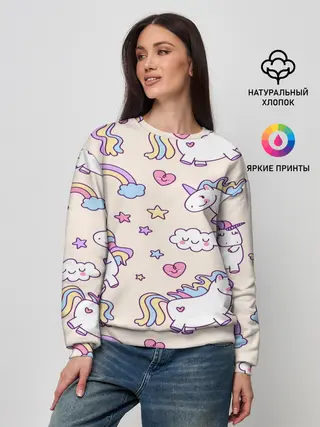 Женский свитшот / Радужные Единорожки