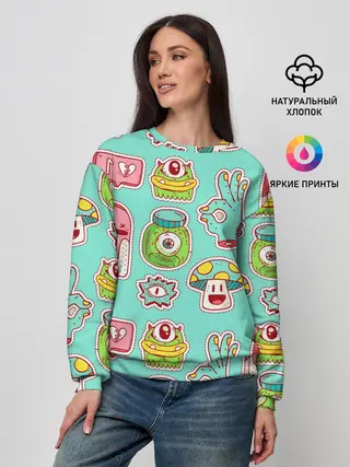 Женский свитшот / Яркие монстрики