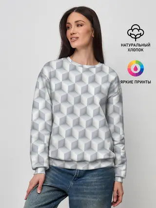 Женский свитшот / 3D Кубы