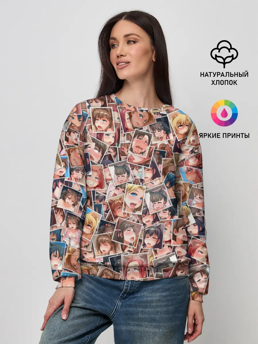 Женский свитшот / Ahegao faces fhoto
