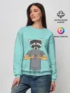 Женский свитшот / Енот Хипстер Love