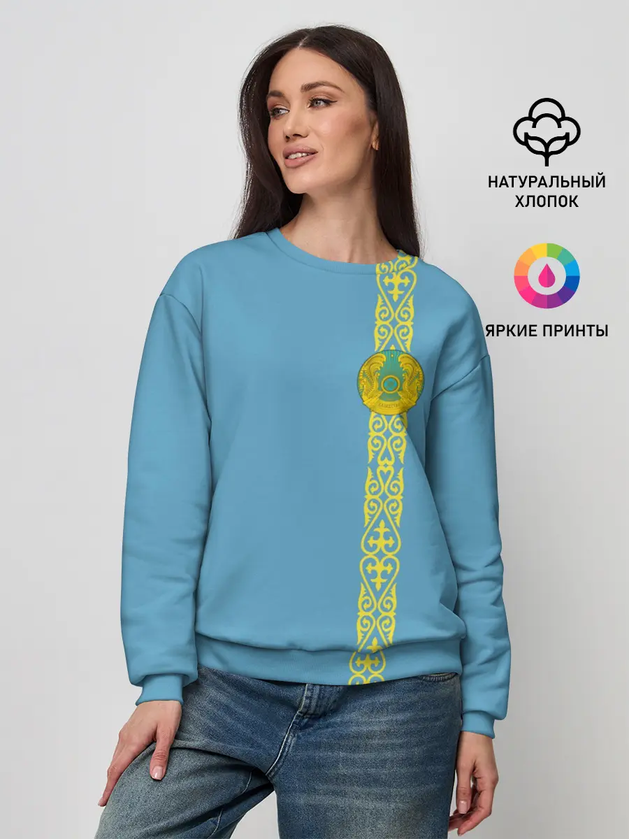 Женский свитшот / Казахстан, лента с гербом