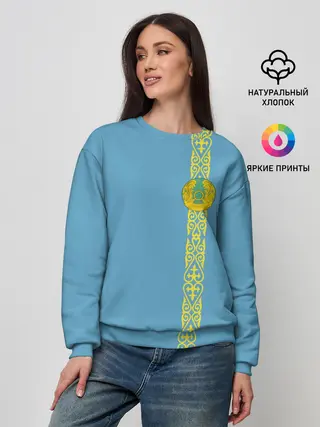 Женский свитшот / Казахстан, лента с гербом