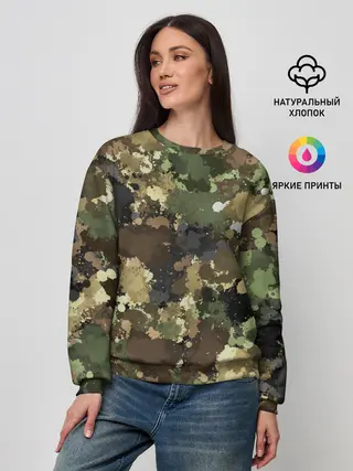 Женский свитшот / Камуфляж с кляксами